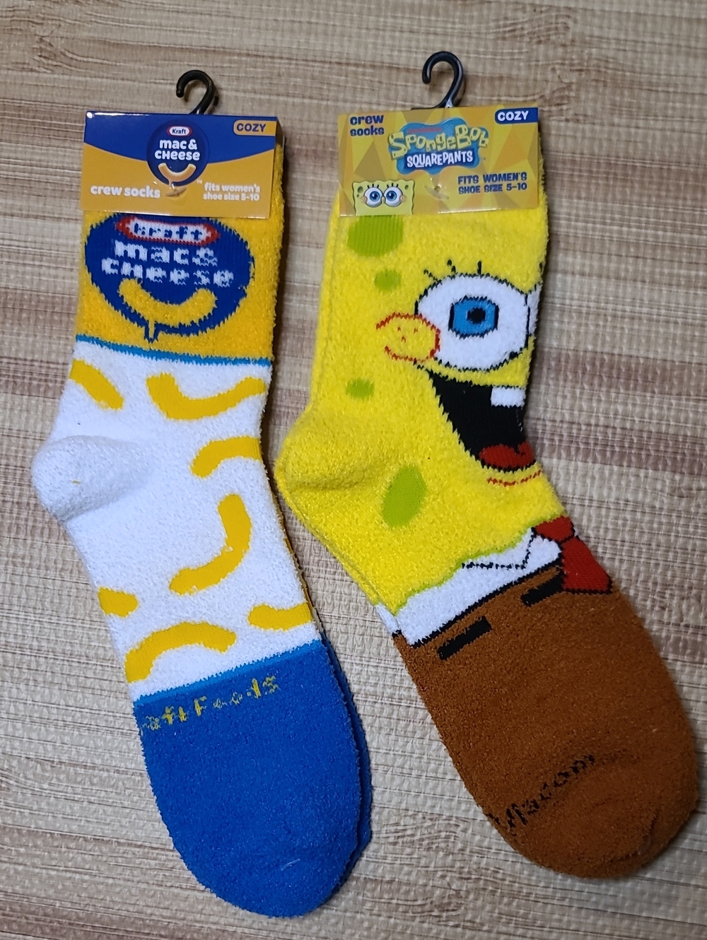 Y2k SpongeBob And Kraft Mac& Cheese Bundle Licensed Warm Crew Socks Adult 5-10